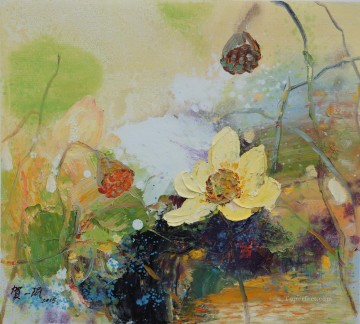 piscina de loto flores modernas Pinturas al óleo